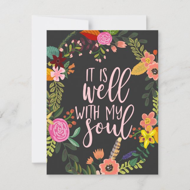 It Is Well With My Soul, Hymn, Bible, Quote Card (Front)