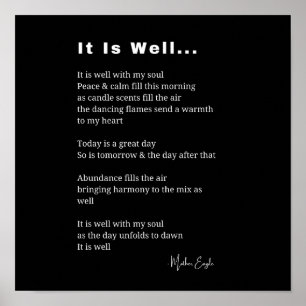 It is well with my soul inspirational poem poetry poster