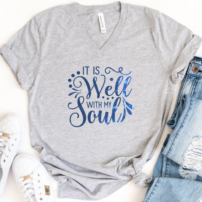 It is Well with my Soul Modern Script T-Shirt (It is Well with my Soul Modern Script T-Shirt)