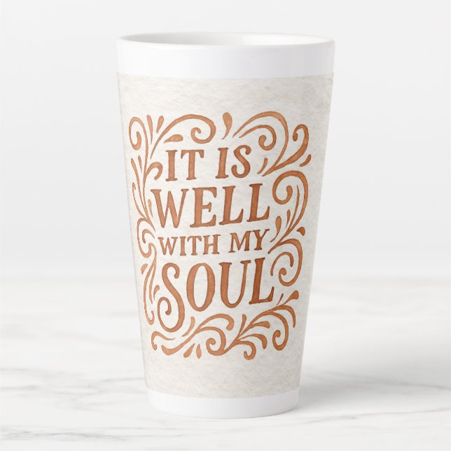 It is Well With My Soul Typography Latte Mug (Front)