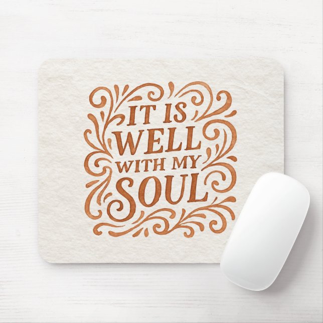 It is Well With My Soul Typography Mouse Pad (With Mouse)