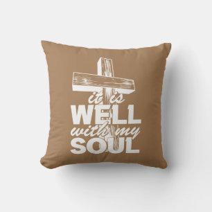 It Is Well With My Soul With Cross Cushion