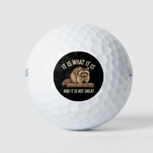 It Is What It Is and It Is Not Great Racoon Xmas Golf Balls
