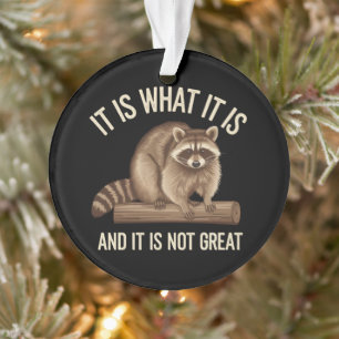 It Is What It Is and It Is Not Great Racoon Xmas Ornament