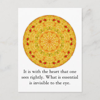 It is with the heart that one sees rightly...... postcard