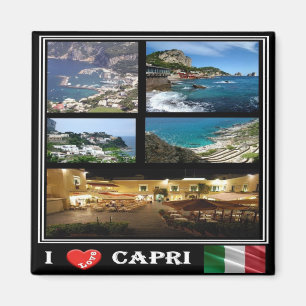 IT - Italy - Capri - I Love - Collage Magnet