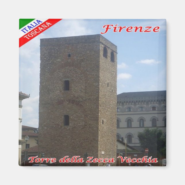 IT - Italy - Florence - Tower of the Zecca Vecchia Magnet (Front)
