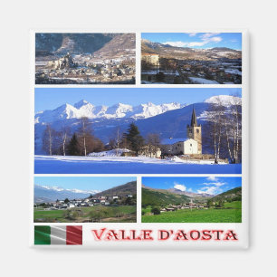 IT - Italy I Love Valle d'Aosta - Collage Mosaic Magnet