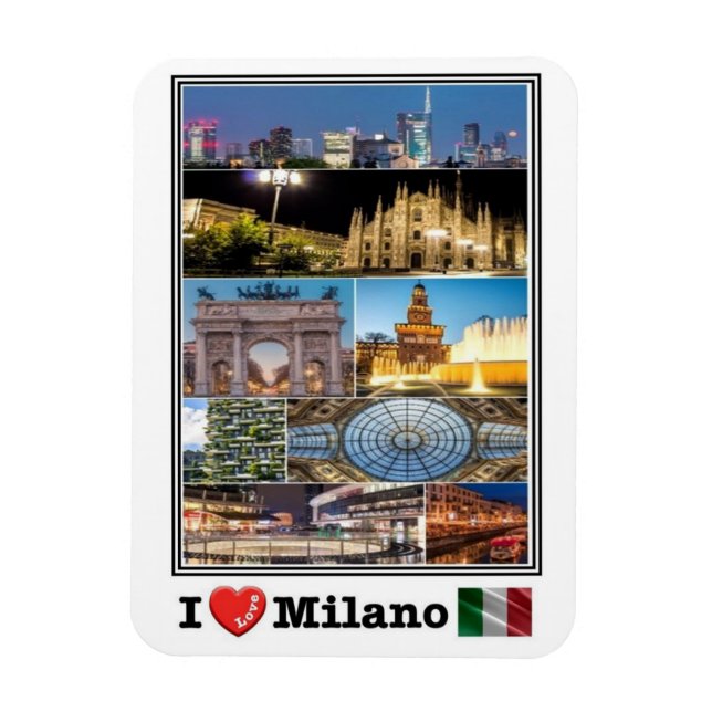 IT Italy - Milano - I Love Mosaic - Magnet (Vertical)