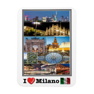 IT Italy -  Milano - I Love Mosaic - Magnet