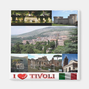 IT - Italy - Tivoli - I Love - Collage Mosaic Magnet