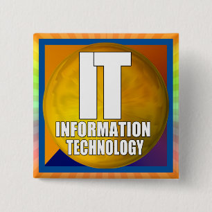 IT LOGO - INFORMATION TECHNOLOGY 15 CM SQUARE BADGE
