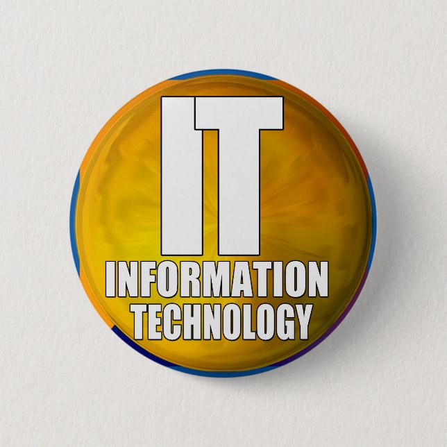 IT LOGO - INFORMATION TECHNOLOGY 6 CM ROUND BADGE (Front)