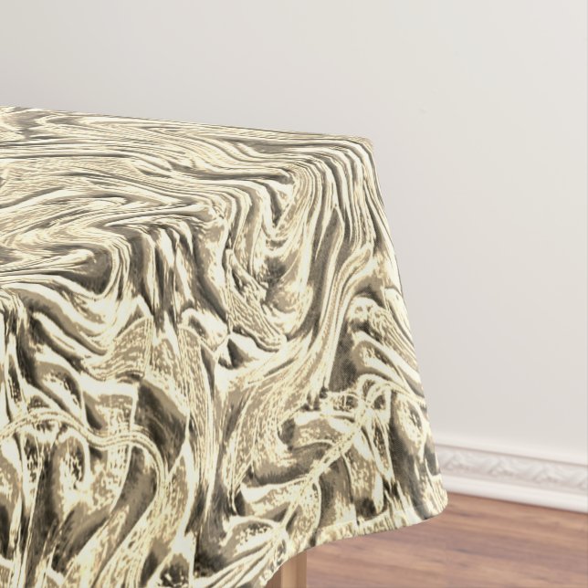 It looks like a textured of wall in beige tones tablecloth (In Situ)