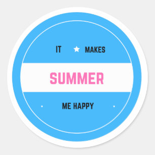 It Makes Me Happy-Summer Classic Round Sticker