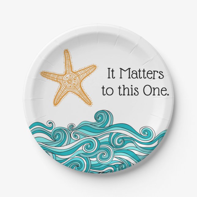 It Matters to This One Starfish Paper Plate (Front)