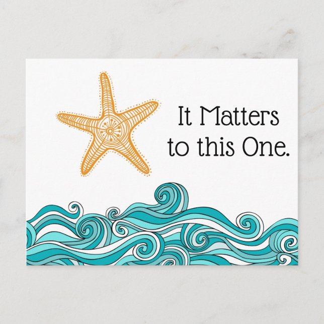 It Matters to This One Starfish Postcard (Front)