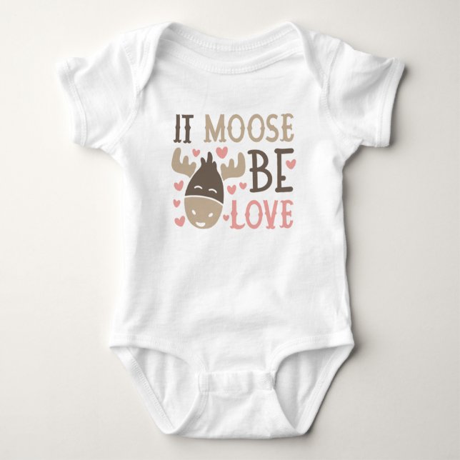 It Moose Be Love Baby Bodysuit (Front)