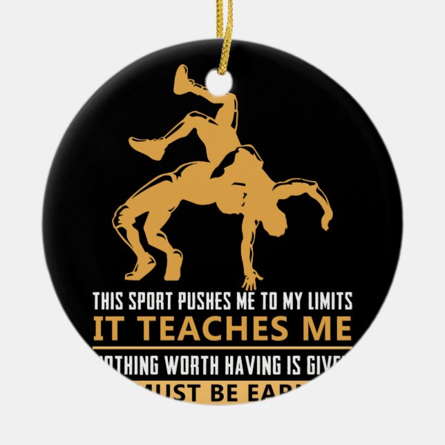 IT MUST BE EARNED Wrestling Ceramic Tree Decoration (Front)