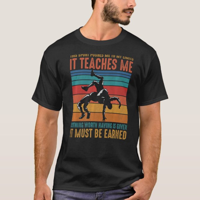 It Must Be Earned Wrestling Premium T-Shirt (Front)