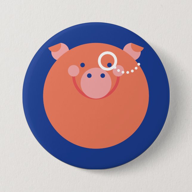 It plates Minimal Pig 7.5 Cm Round Badge (Front)