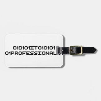 it professional binary code computer language luggage tag
