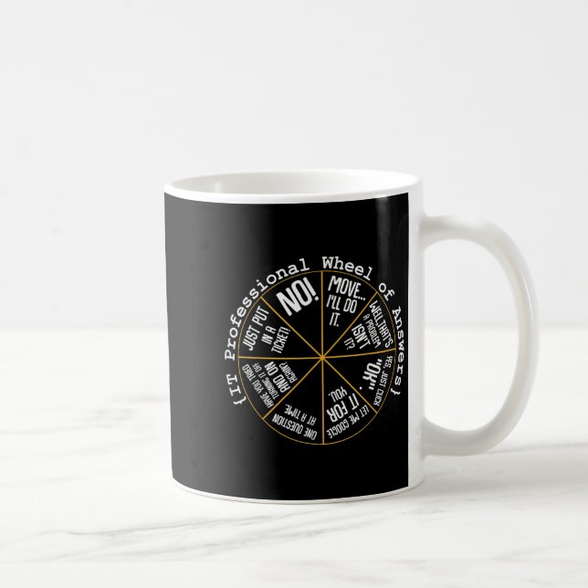 It Professional Funny Wheel Of Answers Tech Employ Coffee Mug (Right)