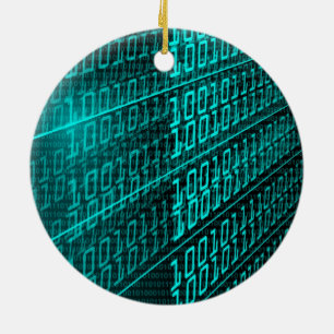 IT programming  computer binary code programmer Ceramic Tree Decoration