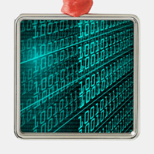 IT programming  computer binary code programmer Metal Tree Decoration
