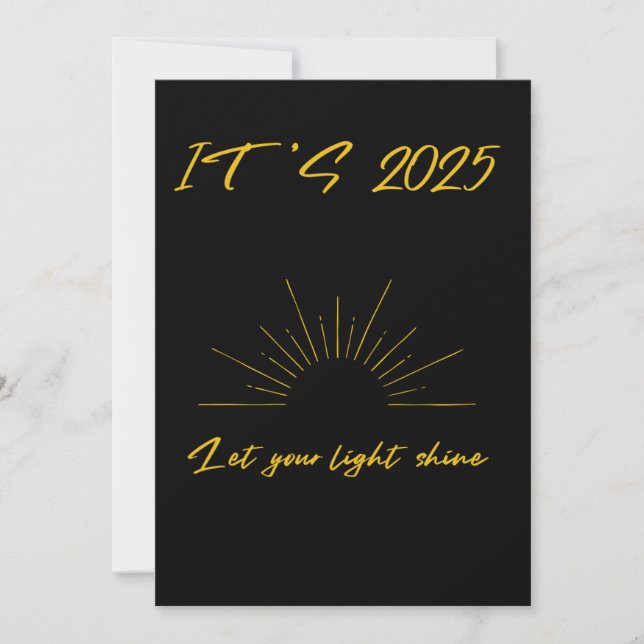 IT’S 2025 LET YOUR LIGHT SHINE Inspirational quote Holiday Card (Front)