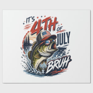 It’s 4th of July Bass Brute Fishing Wrapping Paper