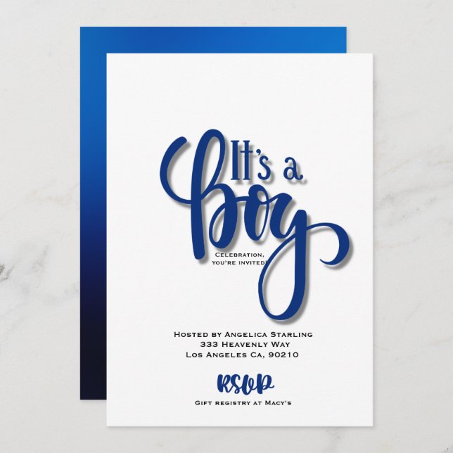It’s a boy Announcement Card (Front/Back)