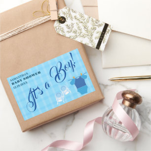 It’s a Boy! Baby Shower Blue Modern. Napkins Rectangular Sticker