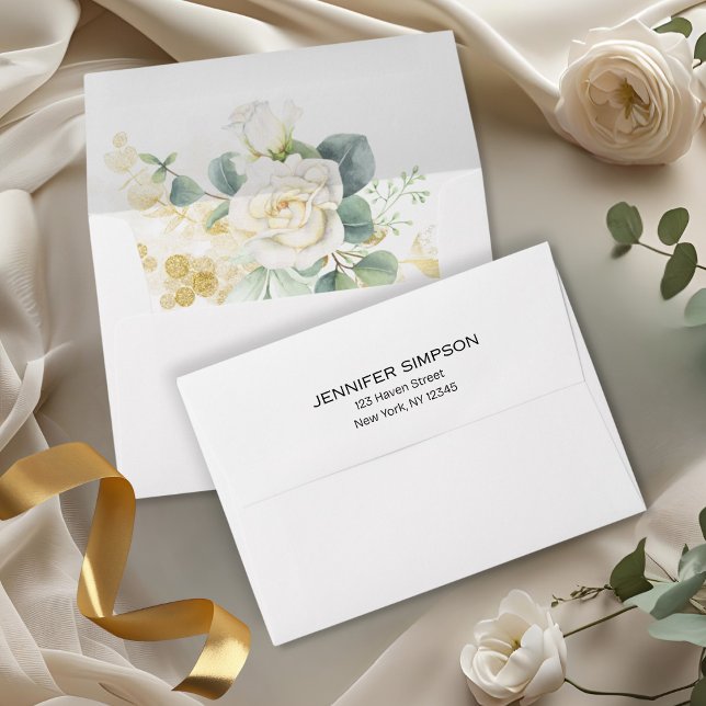It’s A Boy Baby Shower –Gold Balloon & Greenery Envelope (Creator Uploaded)