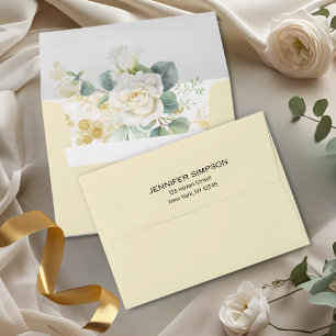 It’s A Boy Baby Shower –Gold Balloon & Greenery Envelope