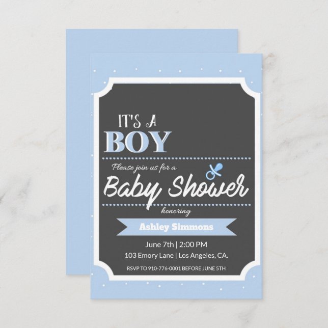 IT"S A BOY | Baby Shower Invitation (Front/Back)