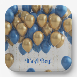 It’s a Boy Balloons Paper Plate