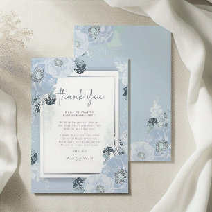 It’s A Boy Blue Floral Peony Baby Shower Thank You Card