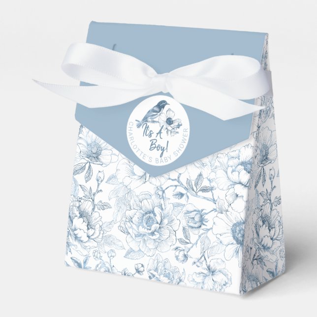 It’s a Boy Chinoiserie Baby Shower Favour Box Blue (Front Side)