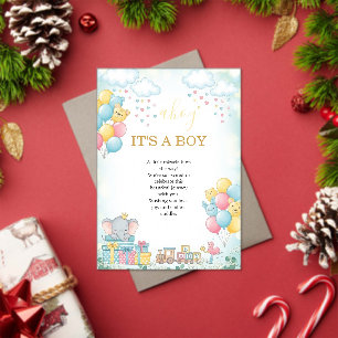 It’s a Boy Cute Baby Shower Invitation Card