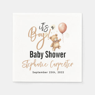 It’s a Boy! Cute Teddy Bear Baby Shower Napkin