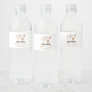It’s a Boy! Cute Teddy Bear Baby Shower Water Bottle Label