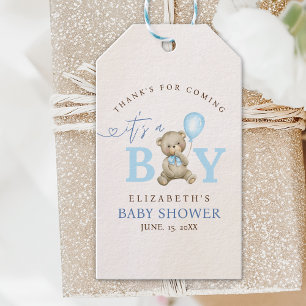 It’s a Boy, Cute Watercolor Bear Baby Shower boy Gift Tags