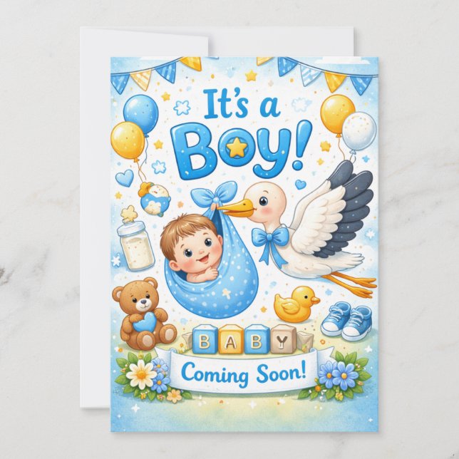 It’s a Boy Design – Baby Announcement  (Front)