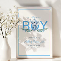 It’s a Boy Elephant Baby Shower Welcome Poster – B