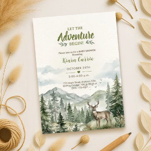 It’s a Boy Gold Foil Woodland Animals Baby Shower Invitation