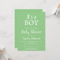 It`s a Boy Green Baby Girl Baby Shower
