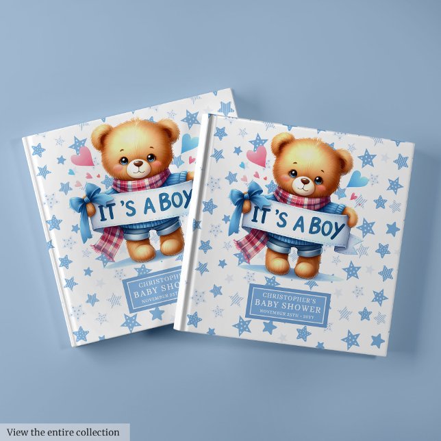 It’s a boy teddy guest book for party memories (It’s a boy teddy guest book for party memories)