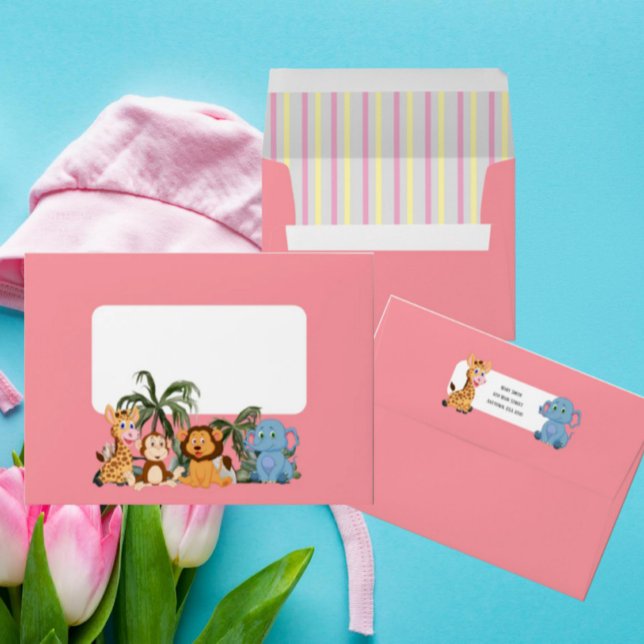 It’s A Girl-Baby Zoo Animals Envelope (Creator Uploaded)