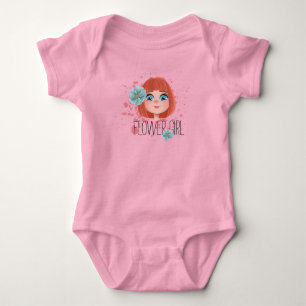 It’s a girl, blue, & pink flowers, baby girl grey bodysuit